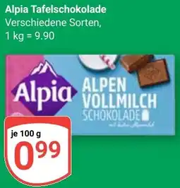 Globus Alpia Tafelschokolade Angebot