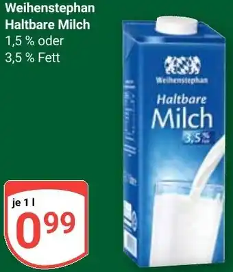 Globus Weihenstephan Haltbare Milch Angebot