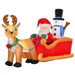 Netto Marken-Discount HOMCOM Aufblasbarer Weihnachtsmann auf Schlitten Polyester Angebot