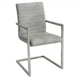 Netto Marken-Discount riess-ambiente Stuhl LOFT - stone grau mit Armlehne Edelstahlgestell Freischwinger Industrial Angebot