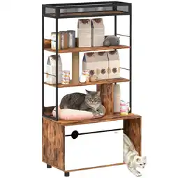 Netto Marken-Discount PawHut Katzenklo Schrank Spanplatte, Stahl Angebot
