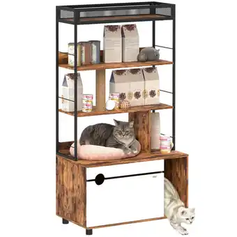 Netto Marken-Discount PawHut Katzenklo Schrank Spanplatte, Stahl Angebot