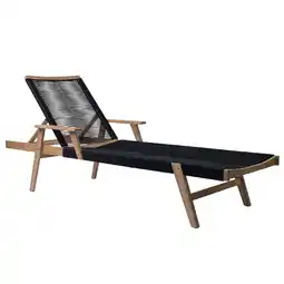 Netto Marken-Discount riess-ambiente Gartenliege BALI ROPE 200cm natur anthrazit Akazie Sonnenliege wetterfest Angebot