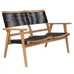 Netto Marken-Discount riess-ambiente Outdoor Gartenbank BALI ROPE 120cm natur anthrazit Akazie 2-Sitzer Angebot