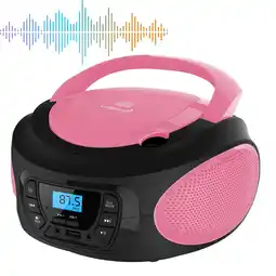 Netto Marken-Discount Cyberlux Tragbarer CD-Player Kinder Radio CD/MP3 USB Boombox pink Angebot