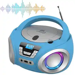 Netto Marken-Discount Cyberlux CD-Player mit LED-Beleuchtung CD/MP3 USB Kinder Radio blau Angebot
