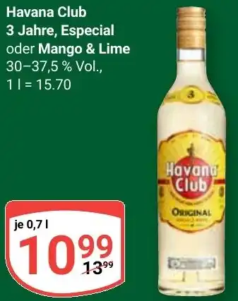 Globus Havana Club 3 Jahre, Especial oder Mango & Lime Angebot