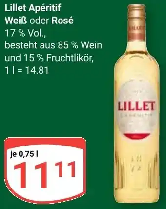 Globus Lillet Apéritif Weiß oder Rosé Angebot