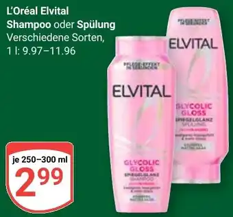 Globus L'Oréal Elvital Shampoo oder Spülung Angebot