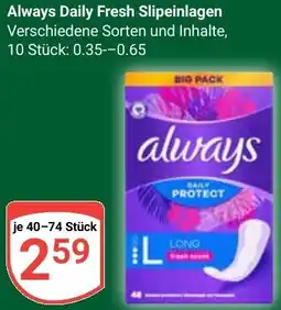 Globus Always Daily Fresh Slipeinlagen Angebot
