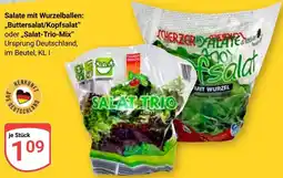 Globus Salate mit Wurzelballen: „Buttersalat/Kopfsalat" oder,,Salat-Trio-Mix" Angebot