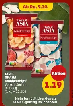 PENNY TASTE OF ASIA Krabbenchips Angebot