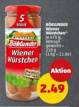 PENNY BÖKLUNDER Wiener Würstchen Angebot