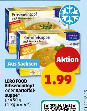 PENNY LERO FOOD Erbseneintopf oder Kartoffelsuppe Angebot