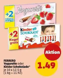 PENNY FERRERO Yogurette oder Kinder Schokolade Angebot