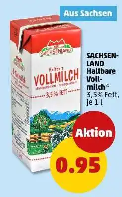 PENNY SACHSENLAND Haltbare Vollmilch Angebot
