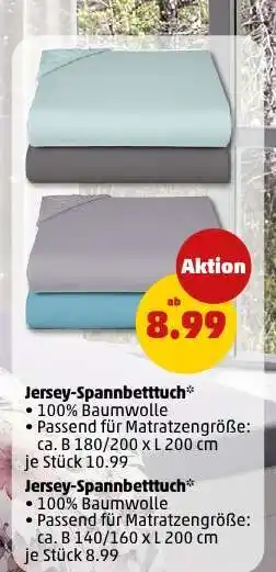 PENNY Jersey Spannbetttuch Angebot