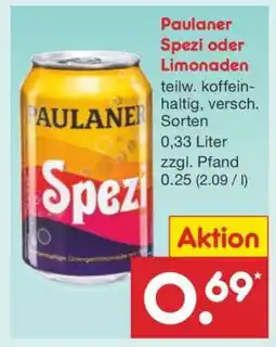Netto Marken-Discount Paulaner Spezi oder Limonaden Angebot
