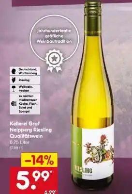 Netto Marken-Discount Kellerei Graf Neipperg Riesling Qualitätswein Angebot