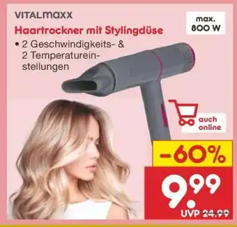 Netto Marken-Discount VITALMAXX Haartrockner mit Stylingdüse Angebot