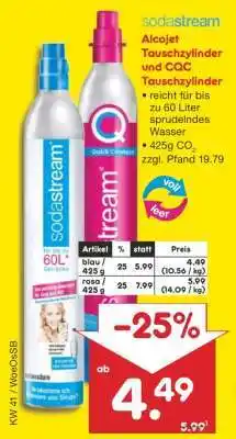 Netto Marken-Discount Sodastream Alcojet Tauschzylinder und CQC Tauschzylinder Angebot