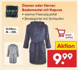 Netto Marken-Discount Damen oder Herren Bademantel mit Kapuze Angebot