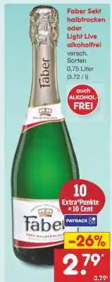 Netto Marken-Discount Faber Sekt halbtrocken oder Light Live alkoholfrei Angebot