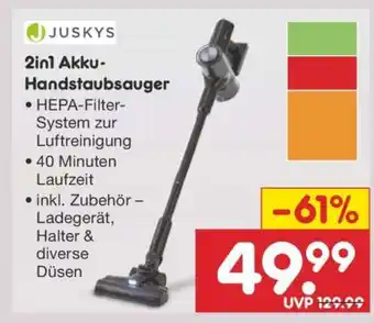 Netto Marken-Discount 2in1 Akku-Handstaubsauger Angebot