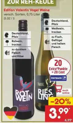 Netto Marken-Discount Edition Valentin Vogel Weine Angebot