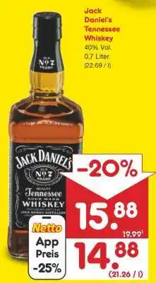 Netto Marken-Discount Jack Daniel’s Tennessee Whiskey Angebot