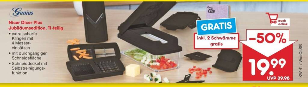 Nicer Dicer Plus Jubiläumsedition, 11-teilig Angebot bei Netto Marken-Discount