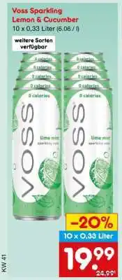 Netto Marken-Discount Voss Sparkling Lemon & Cucumber Angebot