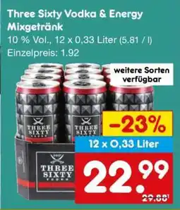Netto Marken-Discount Three Sixty Vodka & Energy Mixgetränk Angebot