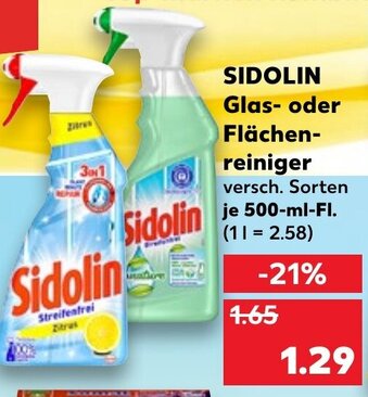 Kaufland Sidolin Glas oder Flächenreiniger Angebot