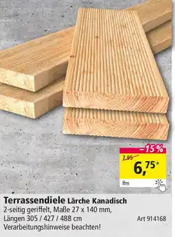 Holz Possling Terrassendiele Lärche Kanadisch Angebot