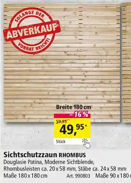 Holz Possling Sichtschutzzaun RHOMBUS Angebot