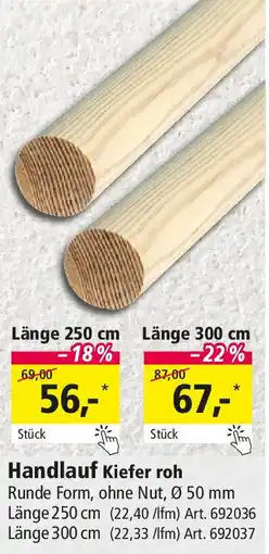 Holz Possling Handlauf Kiefer roh Angebot