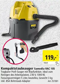 Holz Possling Kompaktstaubsauger Samedia VAC 105 Angebot