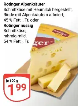Globus Rotinger Alpenkräuter oder Rotinger nussig Angebot