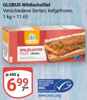 Globus GLOBUS Wildlachsfilet Angebot
