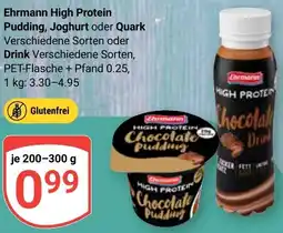 Globus Ehrmann High Protein Pudding, Joghurt oder Quark oder Drink Angebot