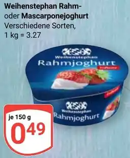 Globus Weihenstephan Rahm- oder Mascarponejoghurt Angebot