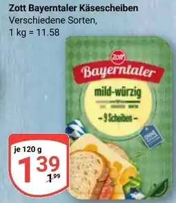 Globus Zott Bayerntaler Käsescheiben Angebot