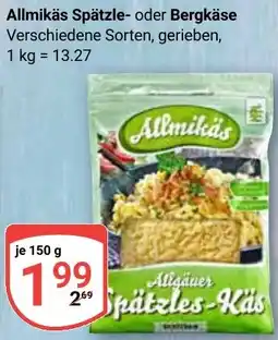 Globus Allmikäs Spätzle- oder Bergkäse Angebot