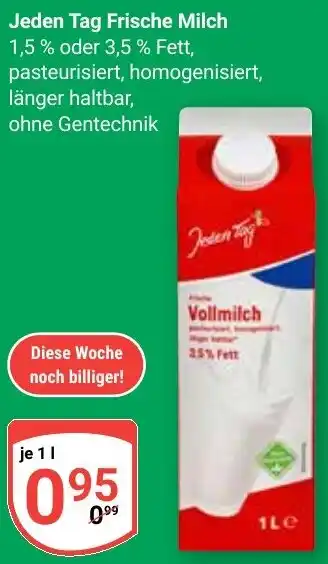 Globus Jeden Tag Frische Milch Angebot