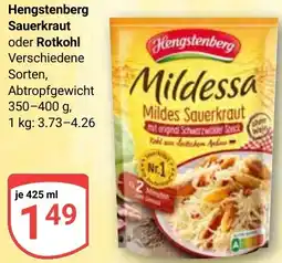 Globus Hengstenberg Sauerkraut oder Rotkohl Angebot