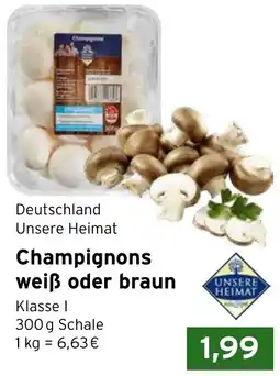 CAP Markt Unsere Heimat Champignons weiß oder braun Angebot