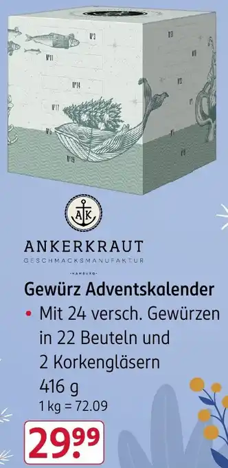 Rossmann ANKERKRAUT Gewürz Adventskalender Angebot