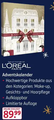 Rossmann L'ORÉAL Adventskalender Angebot