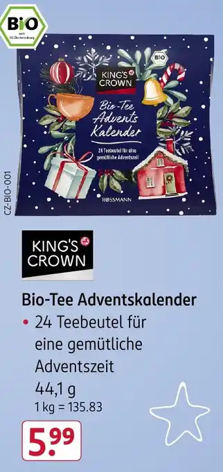 Rossmann KING'S CROWN Bio-Tee Adventskalender Angebot